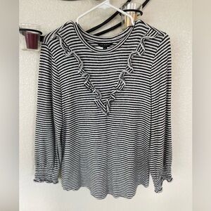 Lucky Brand Top. Dark grey and white. Size Medium.